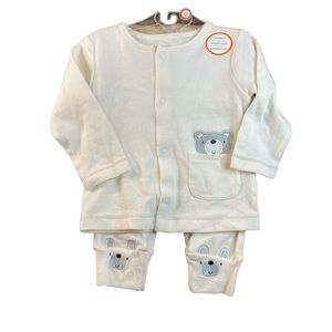 Wonder Nation baby 2 piece set cream 3-6 months